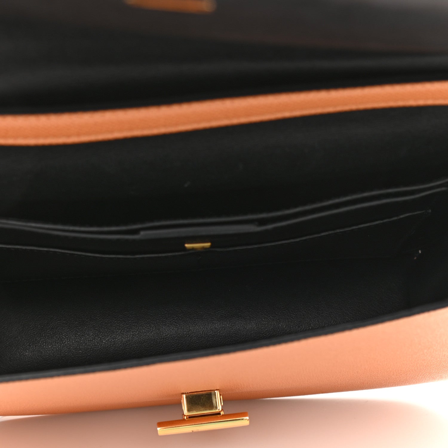 Salvatore Ferragamo Grained Calfskin Trifolio Flap Bag Tan 5 of 11