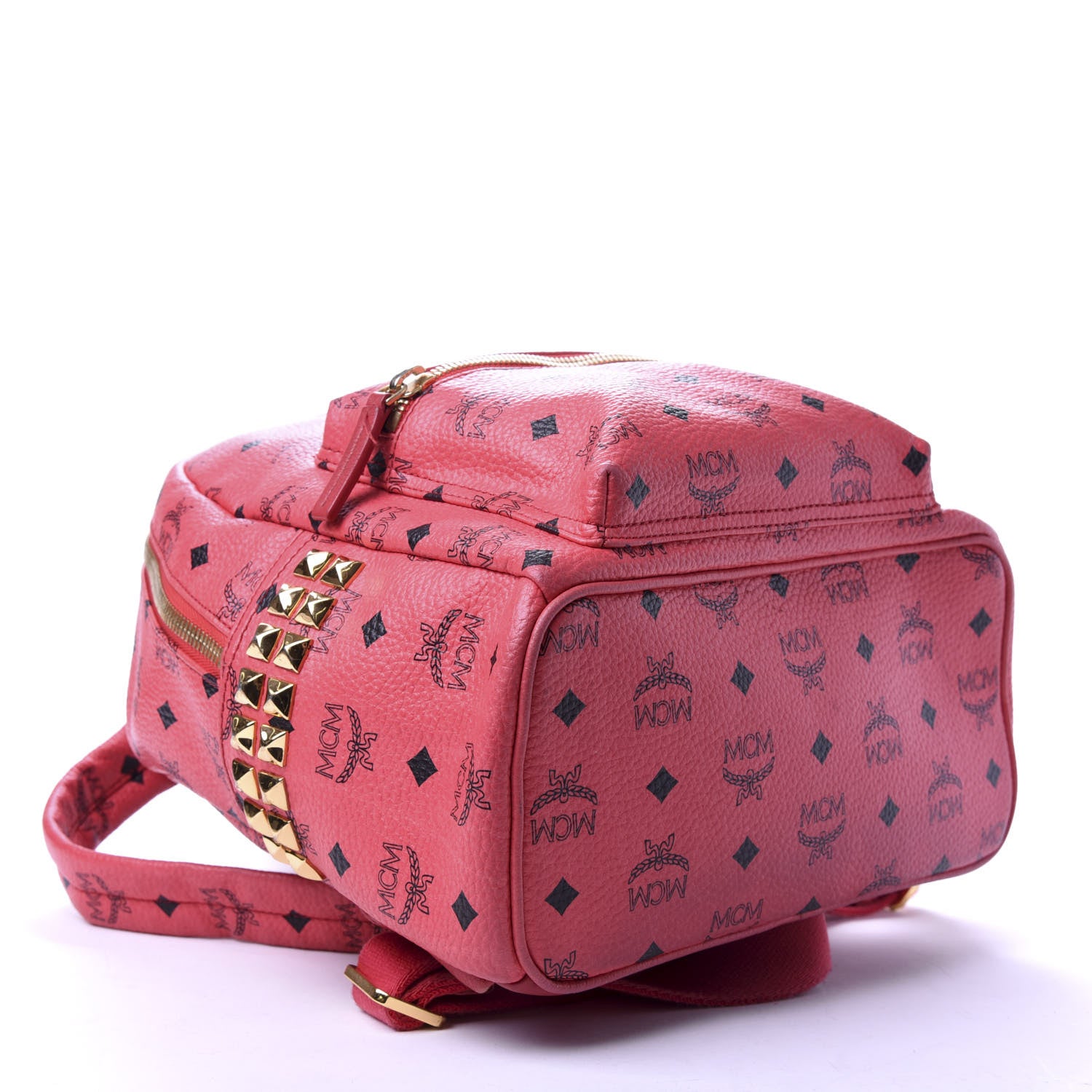 MCM Visetos Side Stud Small Stark Backpack Corail 3 of 10