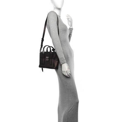 3.1 Phillip Lim Metallic Textured Calfskin Mini Pashli Satchel Burgundy 2 of 9