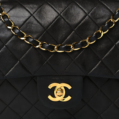 Chanel Lambskin Quilted Medium Double Flap Black 8 of 12