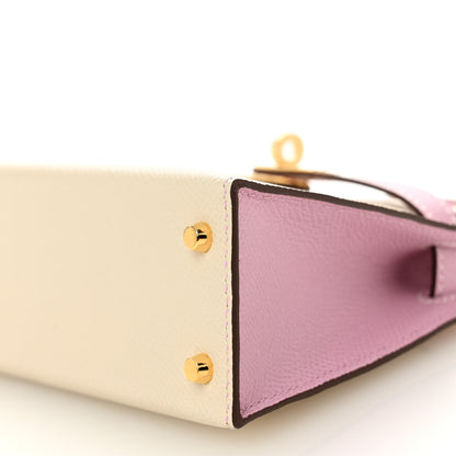 Hermes Epsom Horseshoe Mini Kelly Sellier 20 Craie Mauve Sylvestre 10 of 16