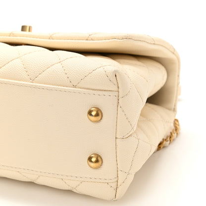 Chanel Caviar Quilted Mini Coco Handle Flap Ivory 9 of 9
