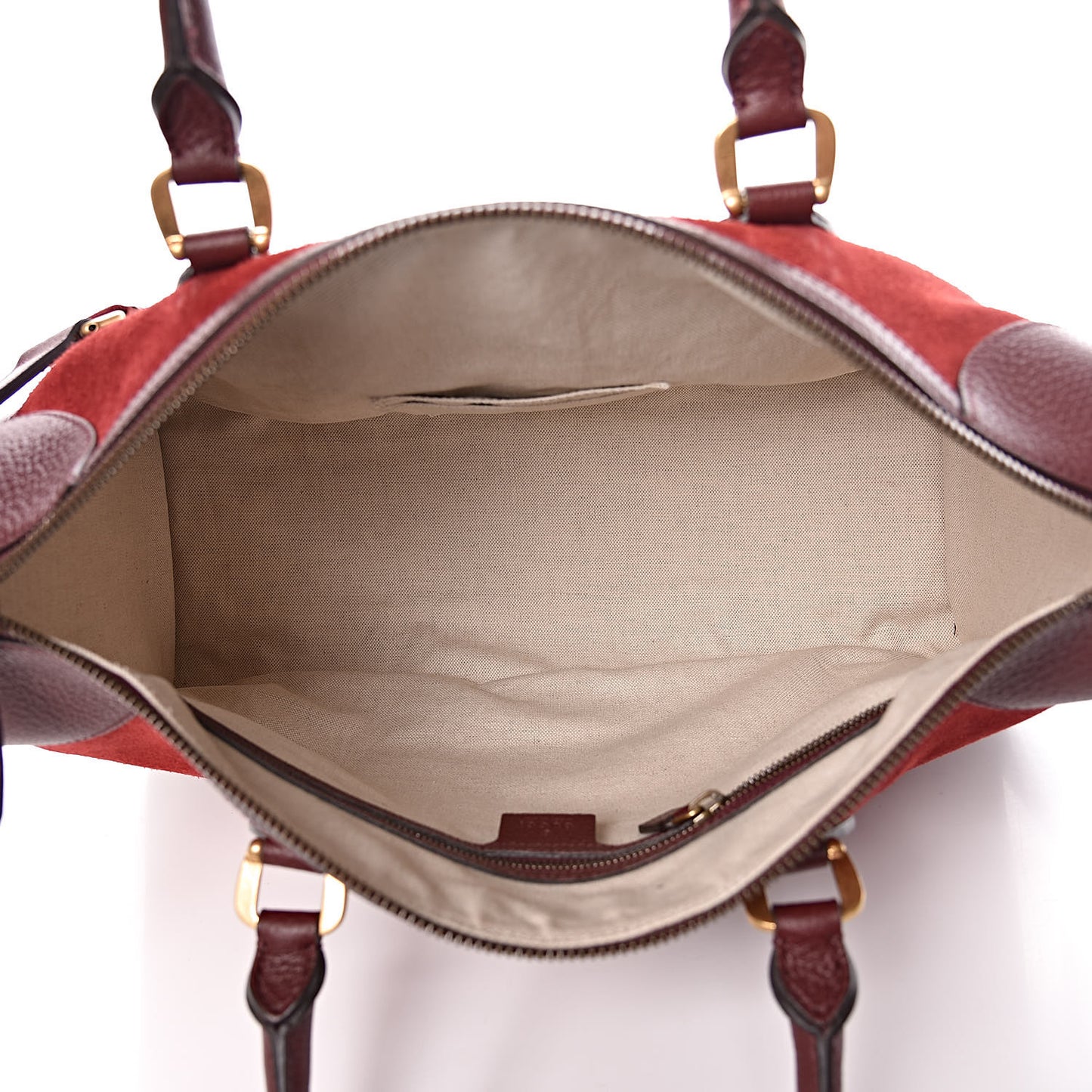 Suede Daino Textured Dollar Calfskin Web Medium Duffle Bag Romantic Cerise Chardonnay