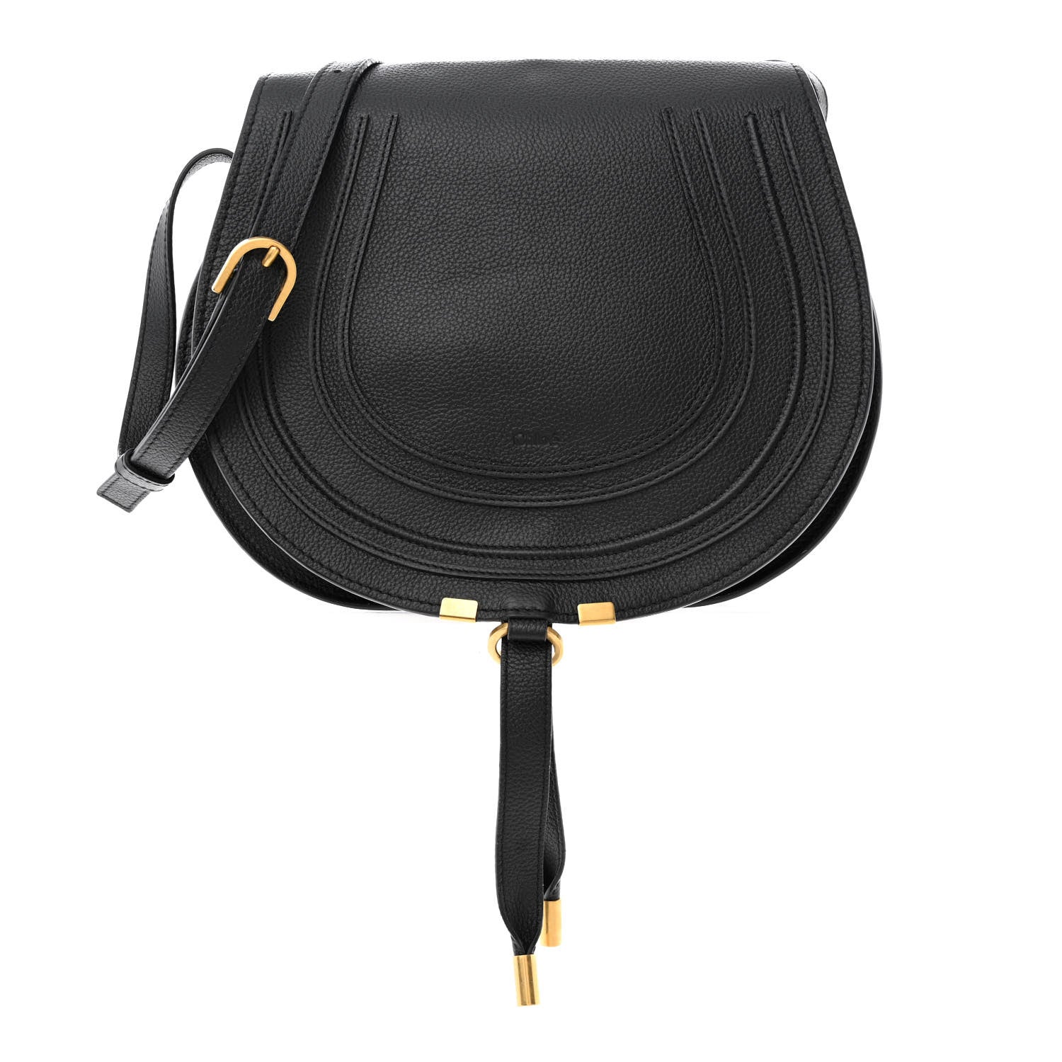 Chloe Calfskin Medium Marcie Round Crossbody Bag Black 1 of 10