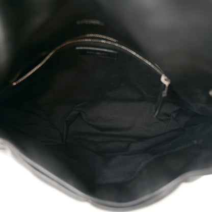 Saint Laurent Lambskin Quilted Medium Loulou Puffer Monogram Chain Satchel Black 5 of 10