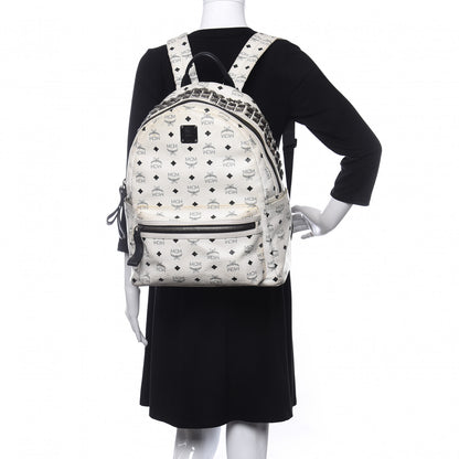 MCM Visetos Crown Stud Medium Stark Backpack White 2 of 17