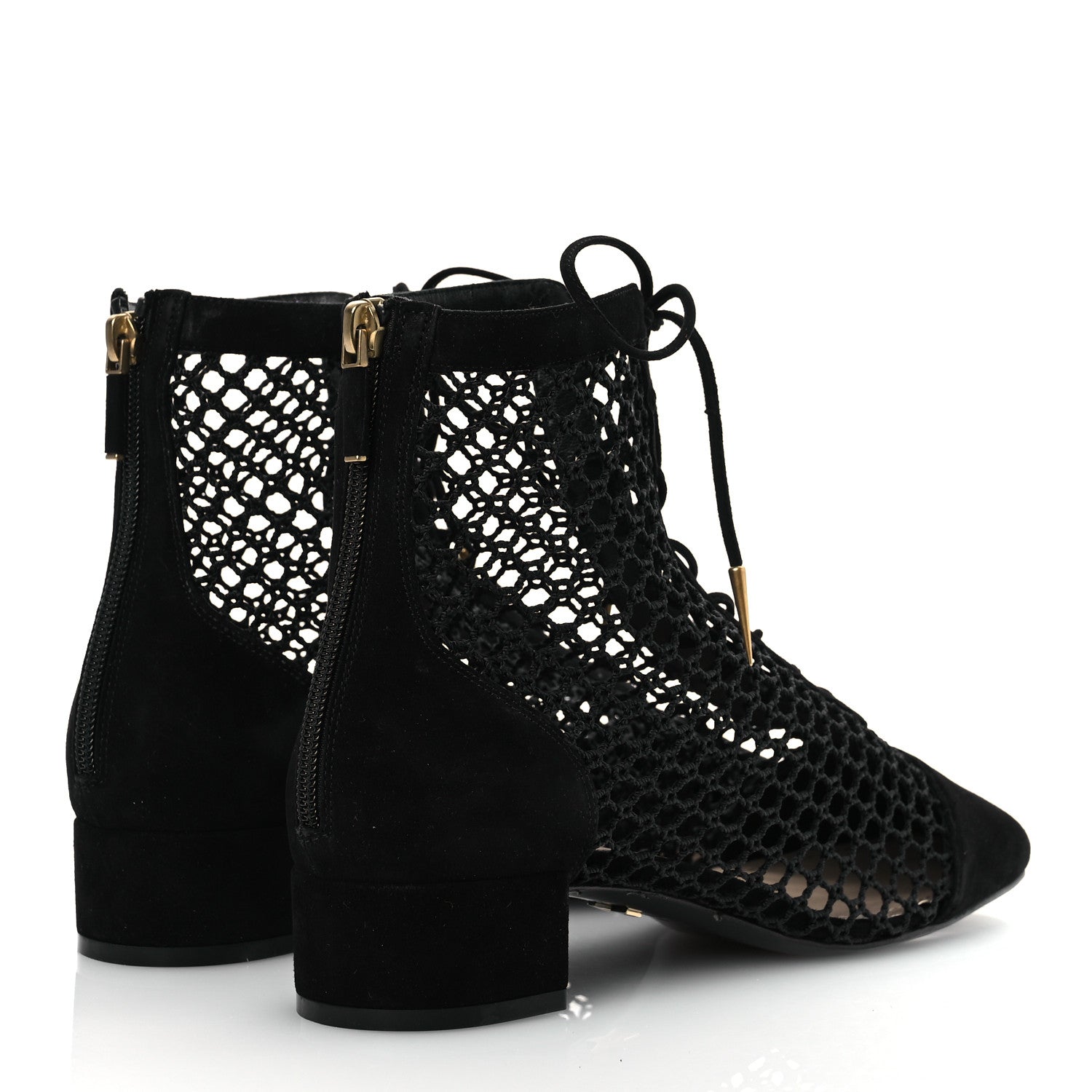 Christian Dior Suede Laminated Resille Naughtily-D 30mm Ankle Boots 40 Black 5 of 13