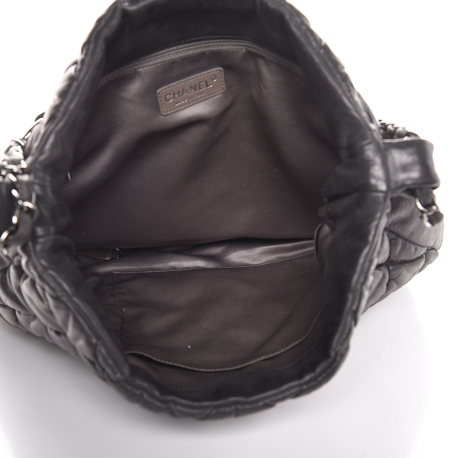Chanel Calfskin Bubble Quilt Hobo Grey 5 of 7