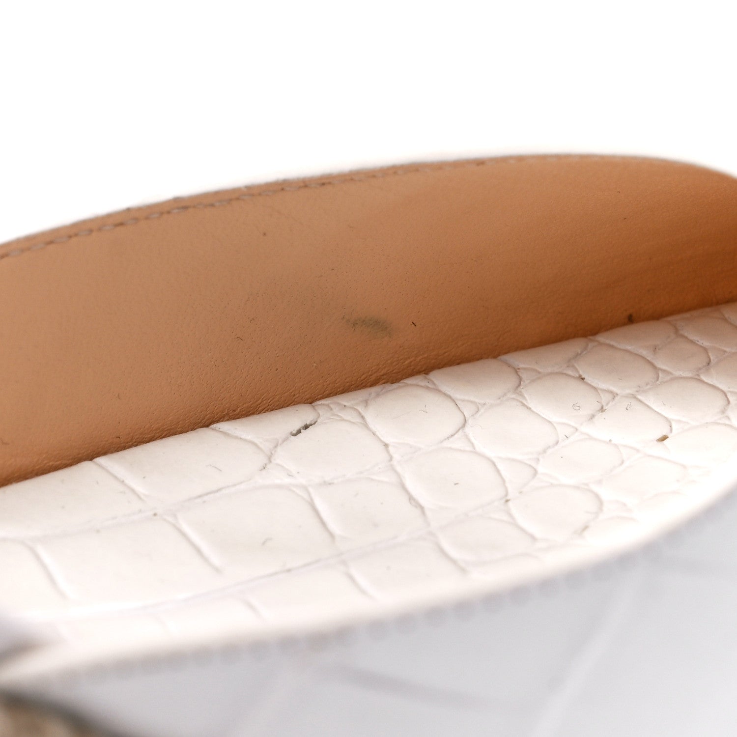 Christian Louboutin Calfskin Crocodile Embossed Amelia 90 Espadrille Wedges 38 White 8 of 8