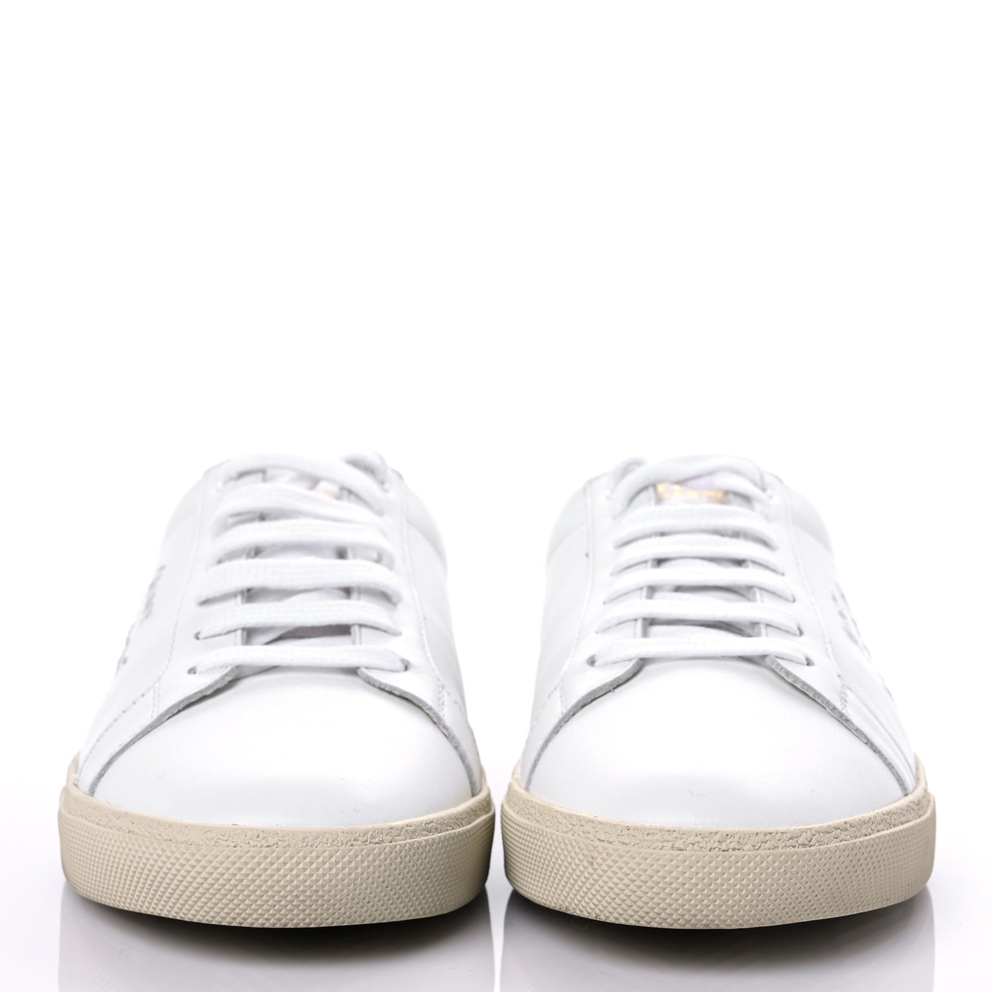 Calfskin Embroidered Court Classic Sneakers 39 White Silver