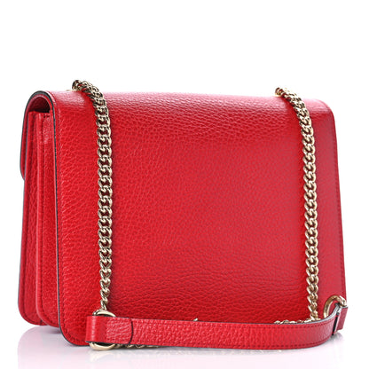 Gucci Dollar Calfskin Small Interlocking G Shoulder Bag Red 3 of 9