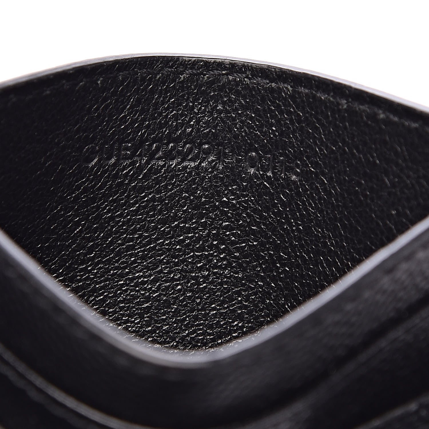 Saint Laurent Grain De Poudre Matelasse Chevron Monogram Credit Card Case Black 7 of 8