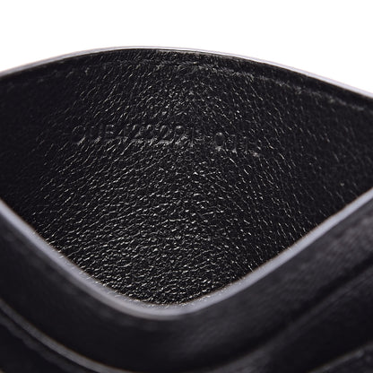 Saint Laurent Grain De Poudre Matelasse Chevron Monogram Credit Card Case Black 7 of 8