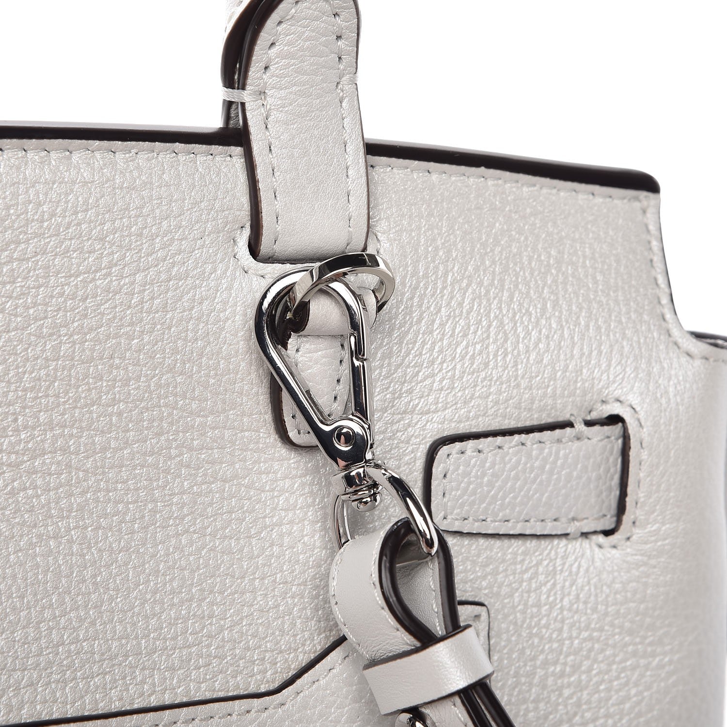 MCM Grained Calfskin Medium Milla Convertible Backpack White Flake 12 of 12