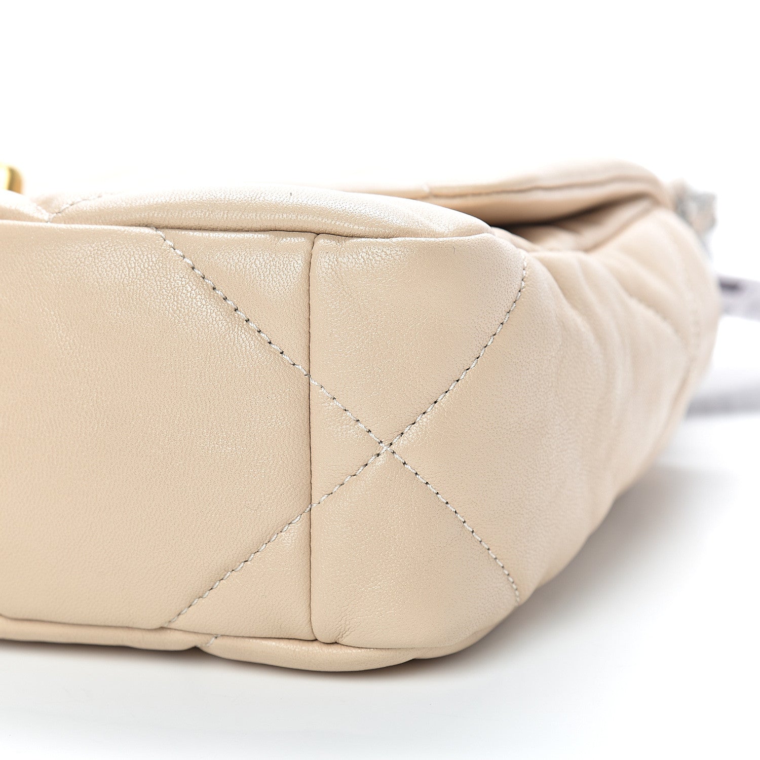 Chanel Lambskin Quilted Medium 19 Flap Light Beige 9 of 10