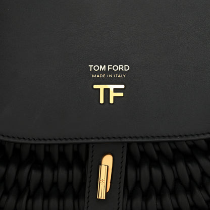 Tom Ford Calfskin Woven T-Twist Crossbody Black 7 of 9