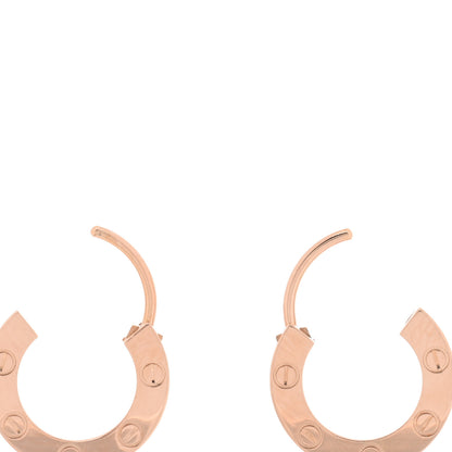 Cartier 18K Pink Gold LOVE Hoop Earrings 3 of 4