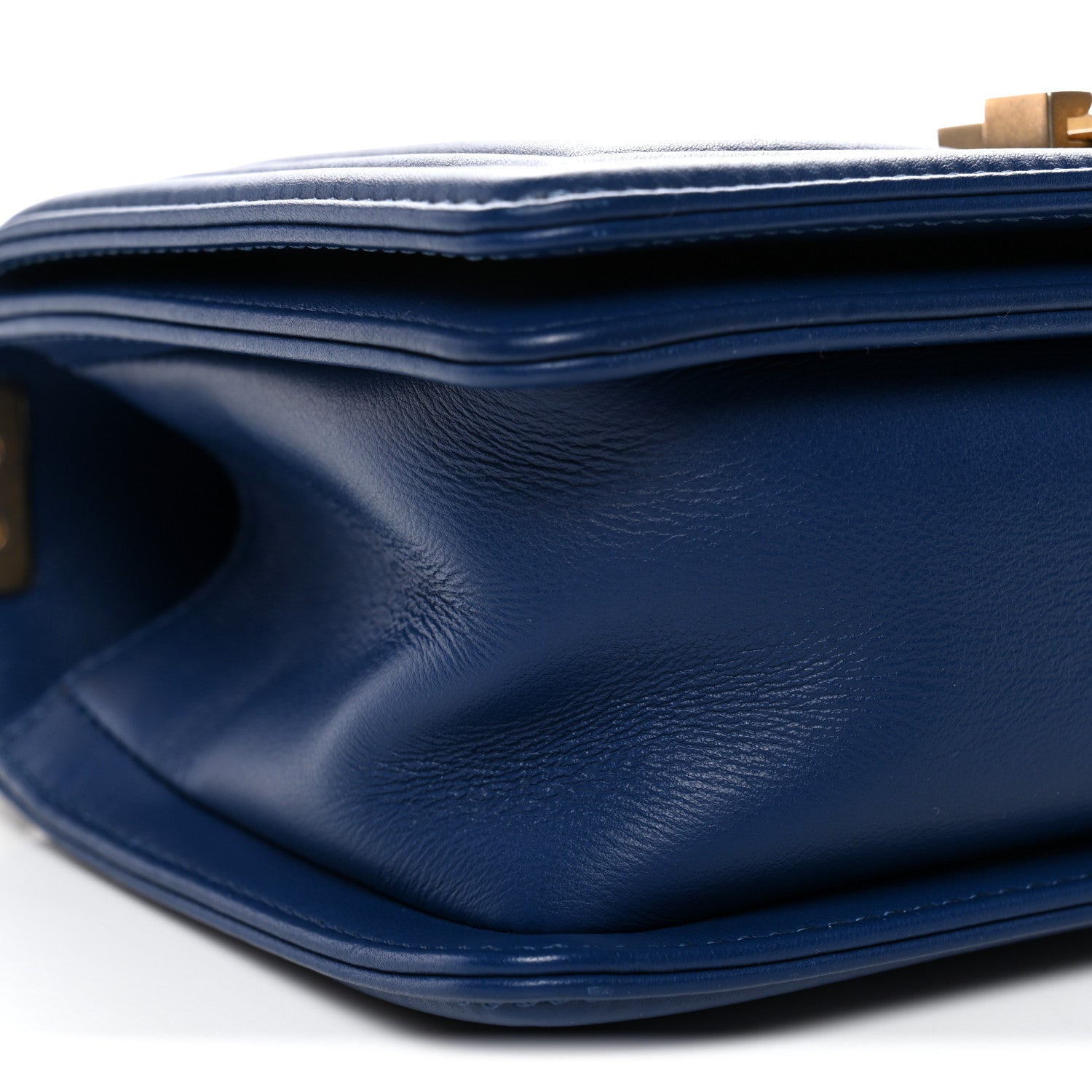 Chanel Calfskin Chevron Quilted Small Boy Flap Blue 9 of 10
