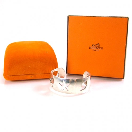 Hermes Silver Wide Cuff Sea Life 3 of 7