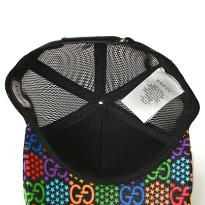 Gucci GG Supreme Monogram Psychedelic Baseball Hat M 58 Black 4 of 6