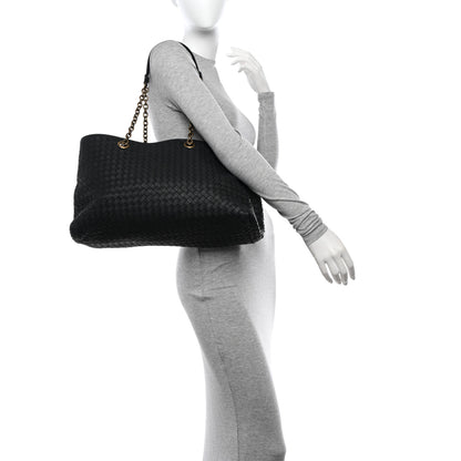 Bottega Veneta Nappa Intrecciato Medium Classic Chain Strap Tote Black 2 of 13