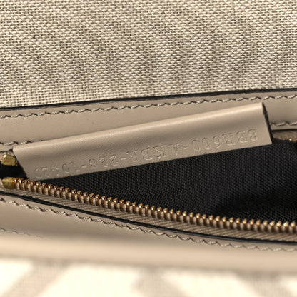 Fendi Canvas Vitello King FF Embroidered Baguette Grezzo White Nuvola 7 of 10