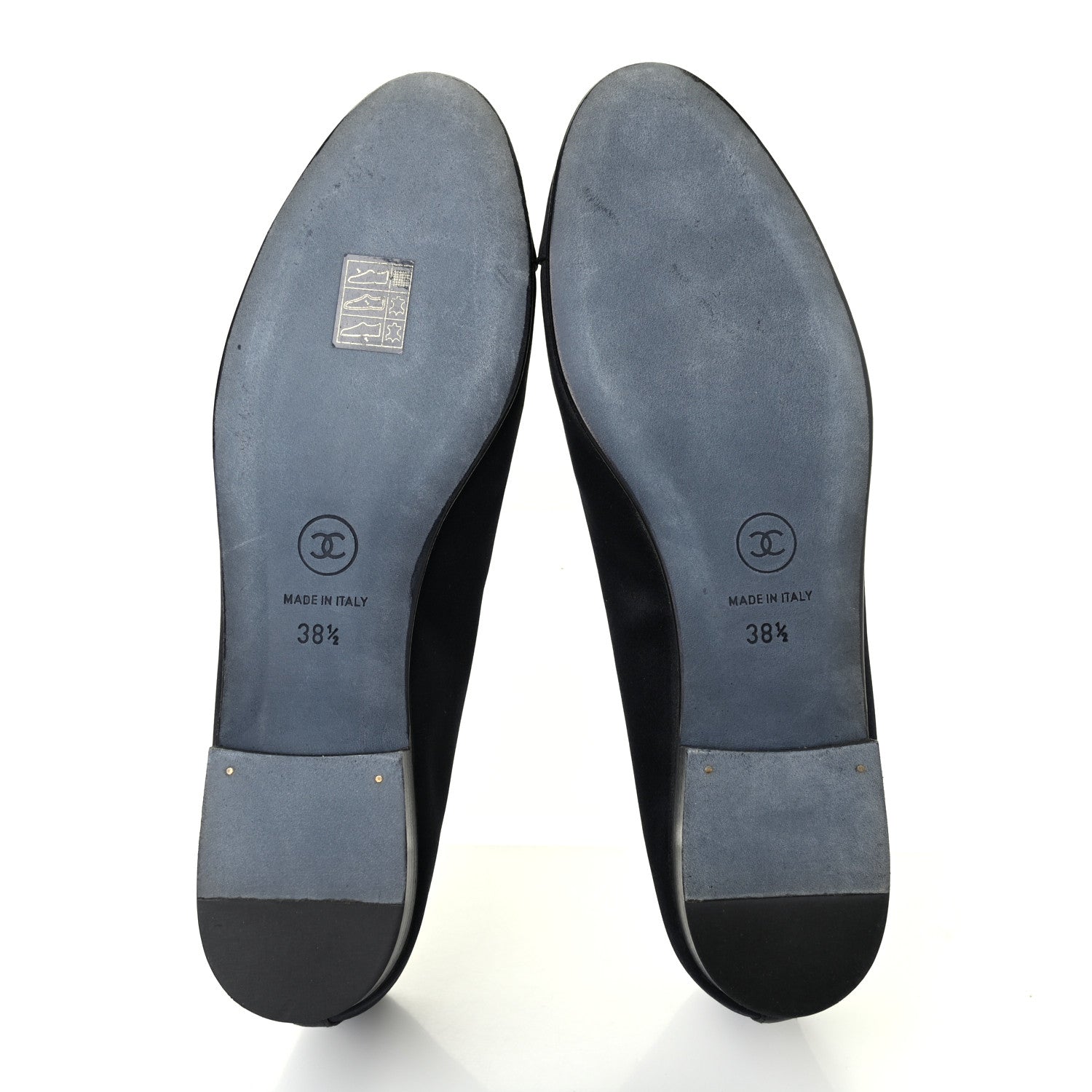 Chanel Satin Cap Toe CC Ballerina Flats 38.5 Black 5 of 7