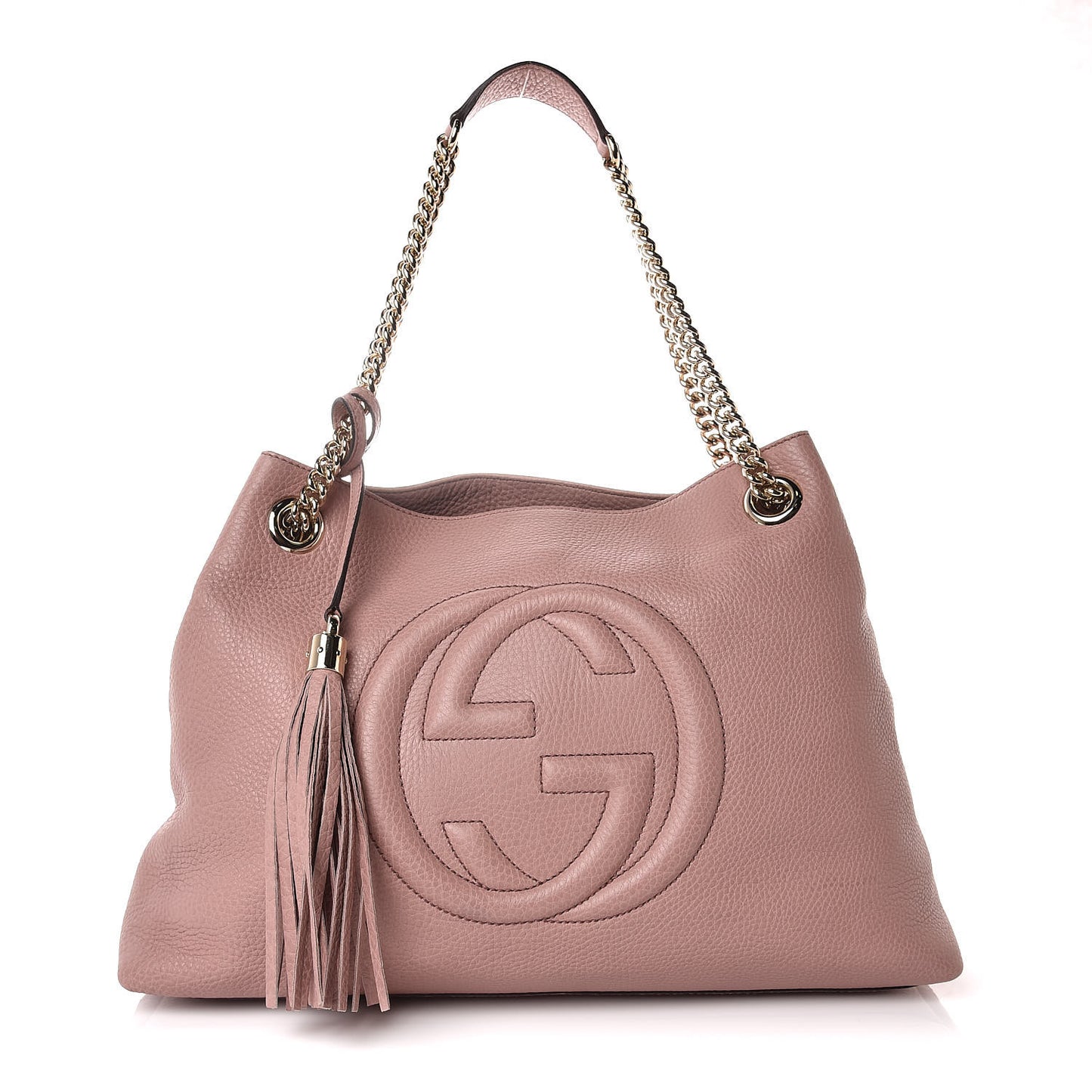 Pebbled Calfskin Medium Soho Chain Shoulder Bag Dark Cipria