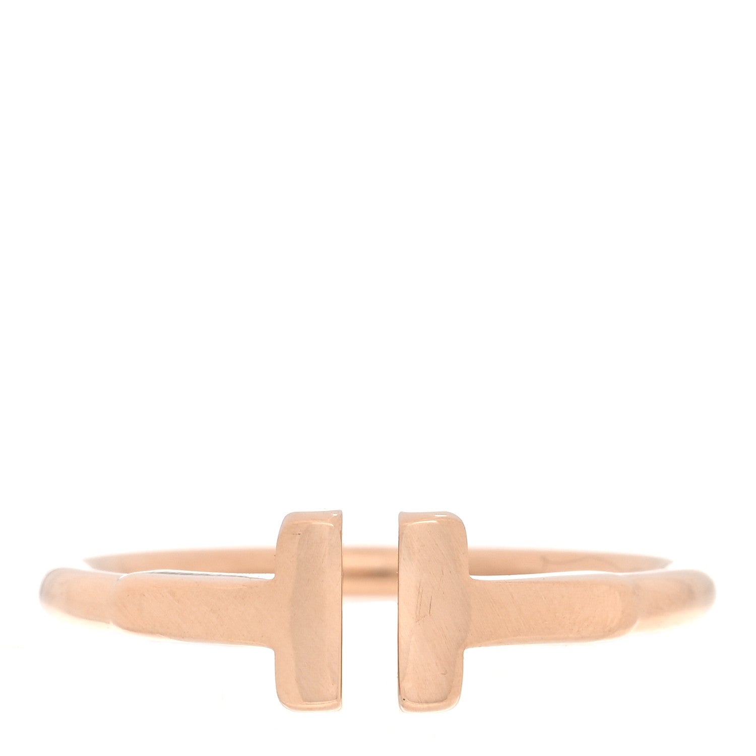 Tiffany 18K Rose Gold T Wire Ring 50 5.5 1 of 4