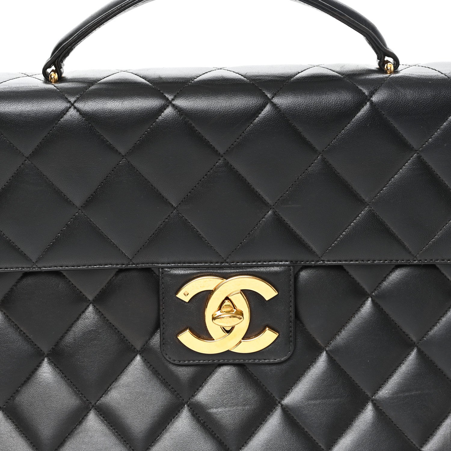 Chanel Lambskin Quilted Briefcase Laptop Bag Black 9 of 12