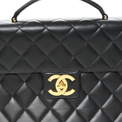 Chanel Lambskin Quilted Briefcase Laptop Bag Black 9 of 12