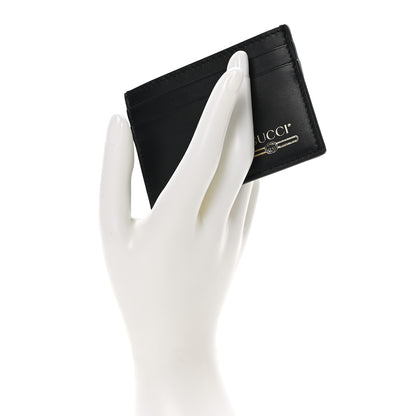 Gucci Plutone Calfskin Logo Card Holder Black 2 of 8
