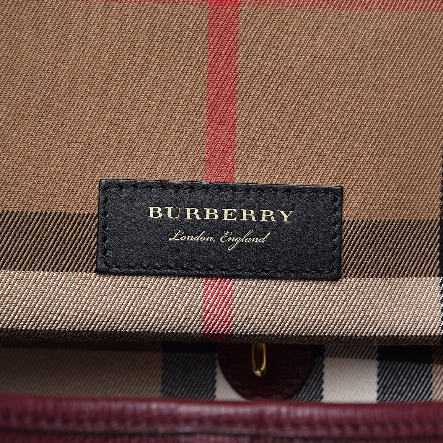 Burberry Grainy Calfskin Medium Honeybrook Tote Dark Plum 7 of 11