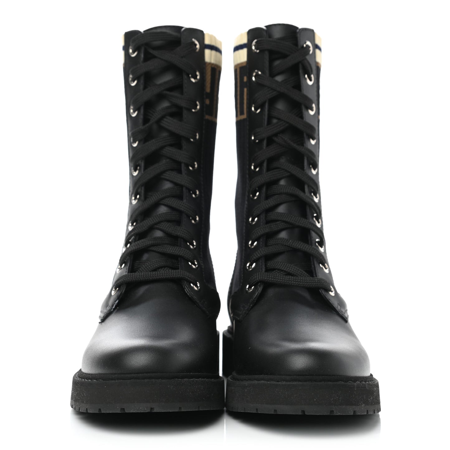 Calfskin Stretch Fabric Rockoko Biker Boots 38 Tobacco Black Marino