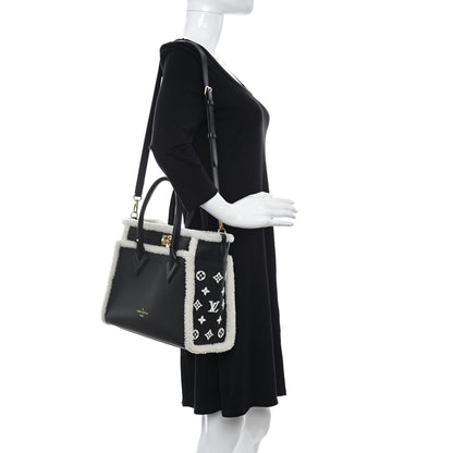 Louis Vuitton Grained Calfskin Shearling On My Side MM Black 2 of 8