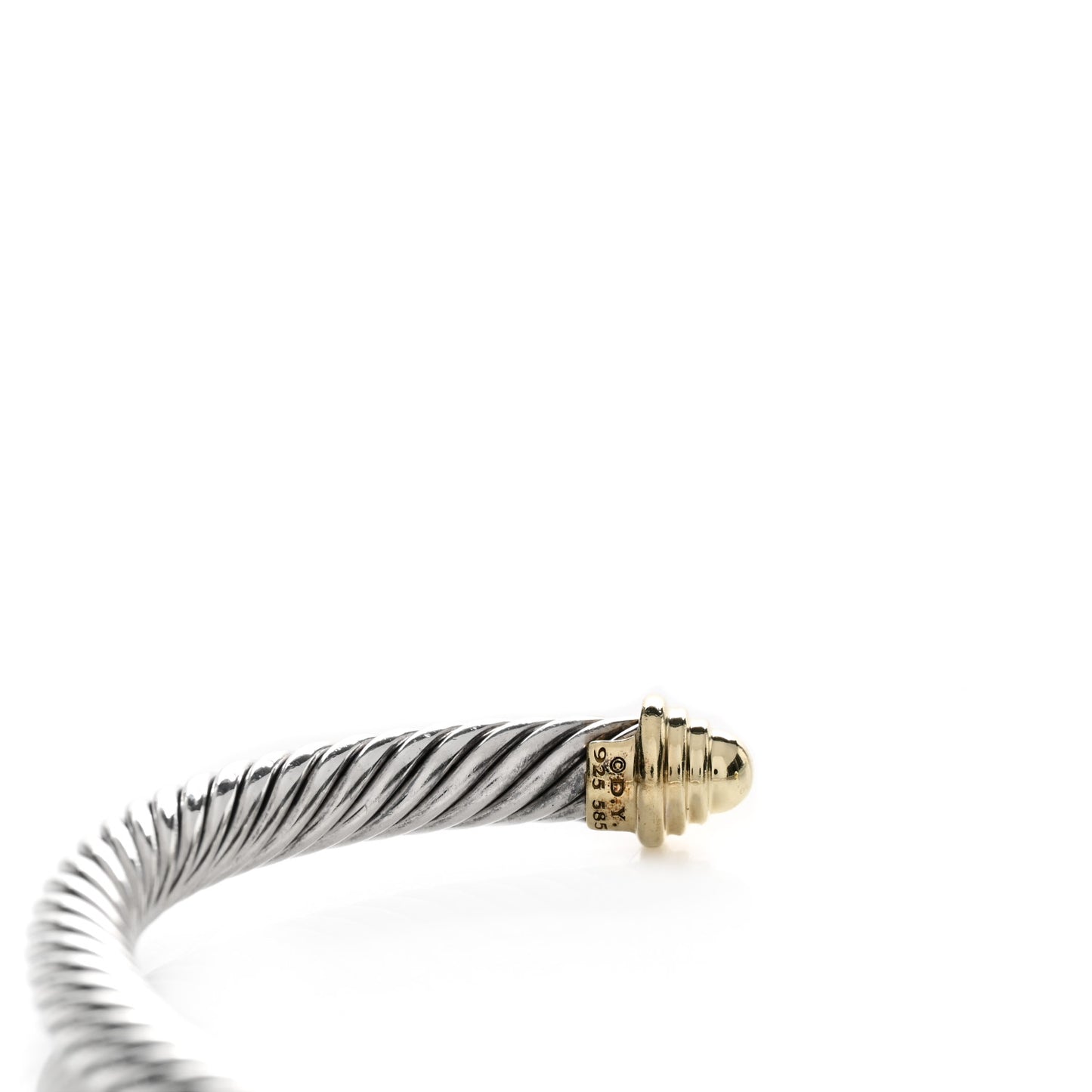 Sterling Silver 14K Yellow Gold 5mm Cable Classics Bracelet
