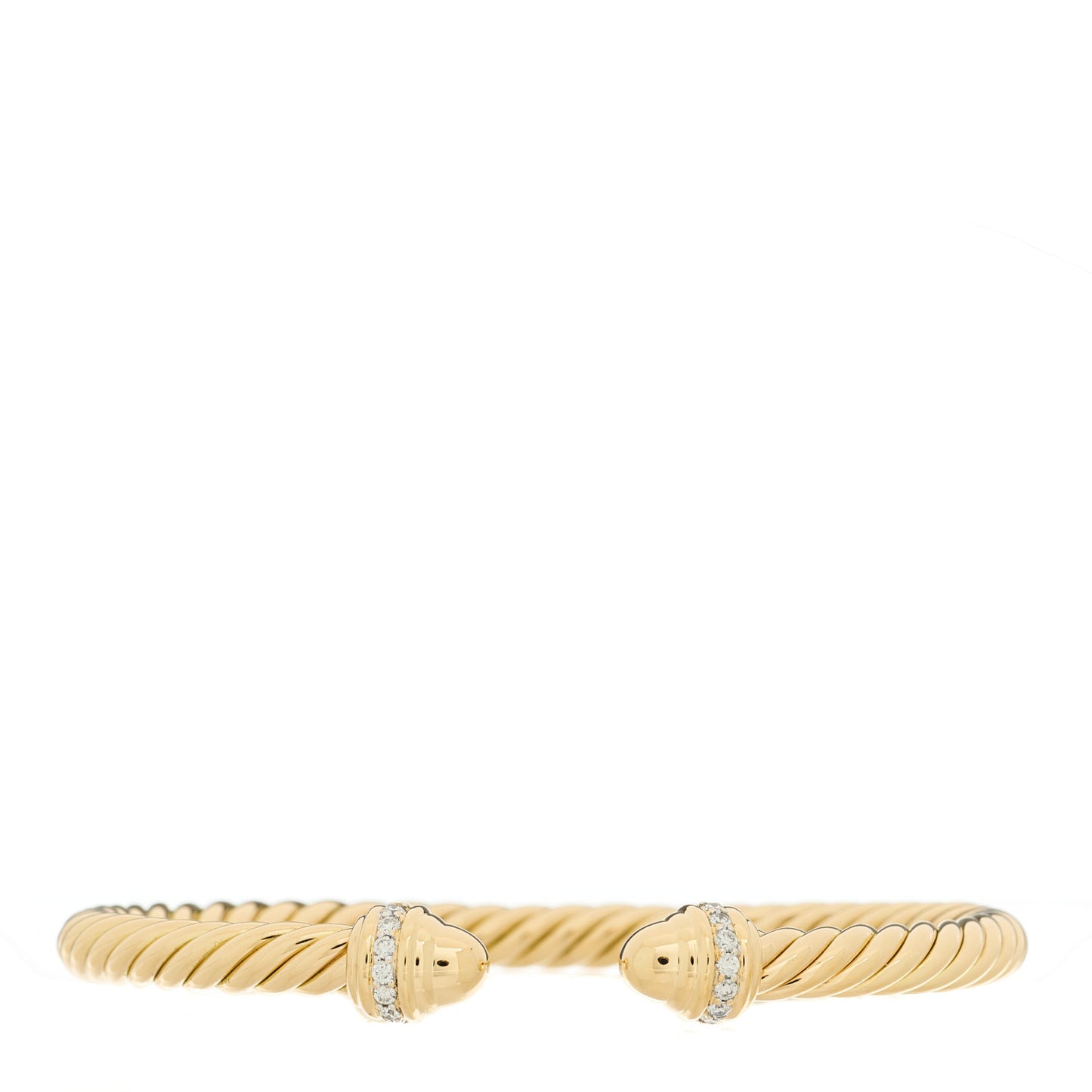 18K Yellow Gold Diamond 5mm Cable Classics Dome Bracelet