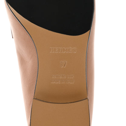 Hermes Goatskin Womens Royal Loafers 37 Bois De Santal 6 of 8
