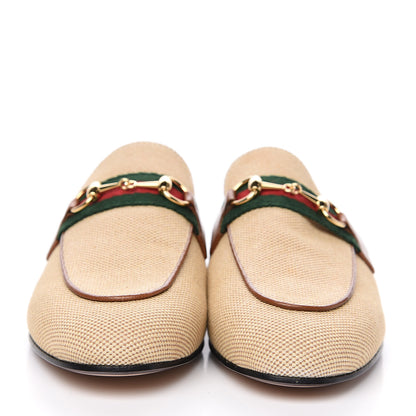 Gucci Canvas Vintage Charlotte Web Princetown Slippers 37 Sand Cuir 2 of 9