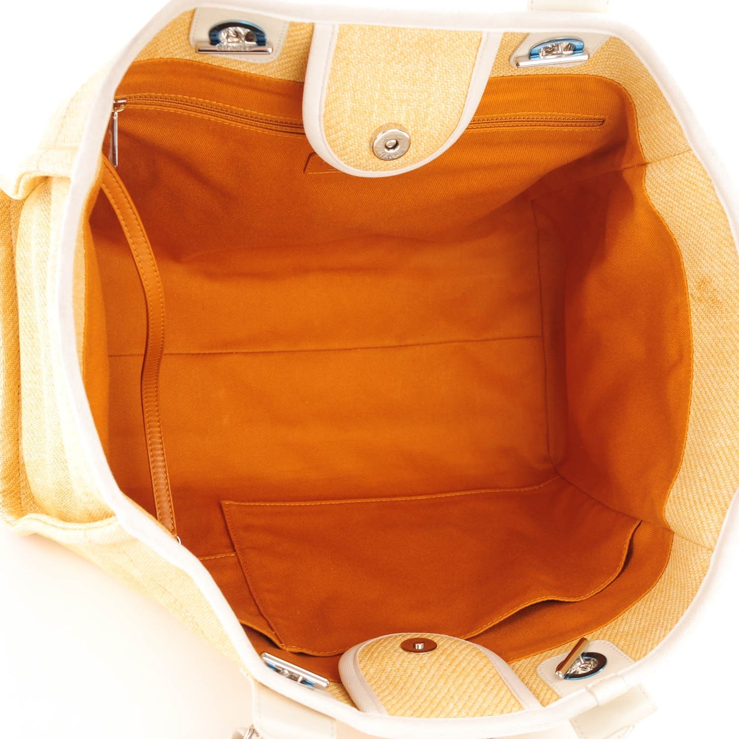 Woven Straw Raffia Large Deauville Tote Yellow