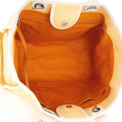 Chanel Woven Straw Raffia Large Deauville Tote Yellow 5 of 8