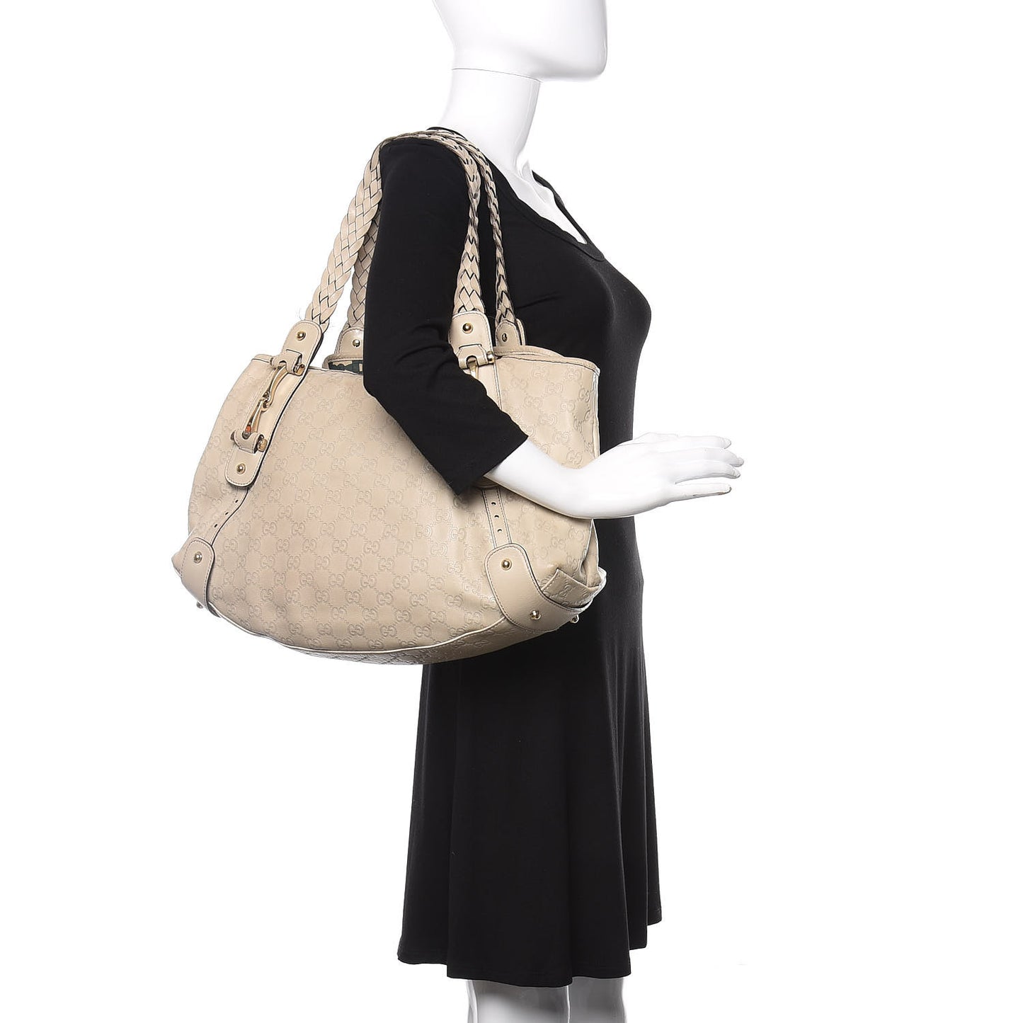 Guccissima Medium Pelham Shoulder Bag Off White