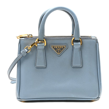 Prada Saffiano Micro Galleria Double Zip Tote Astrale 1 of 10