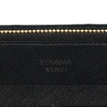 Prada Saffiano Metal Double Snap Travel Wallet Nero Black 5 of 8