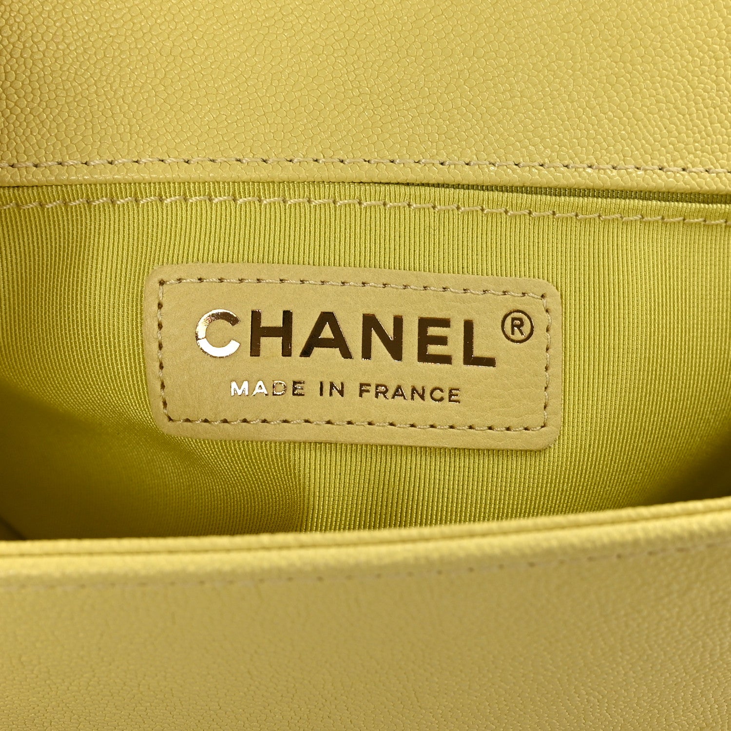 Chanel Caviar Chevron Quilted Small Boy Flap Yellow 7 of 10