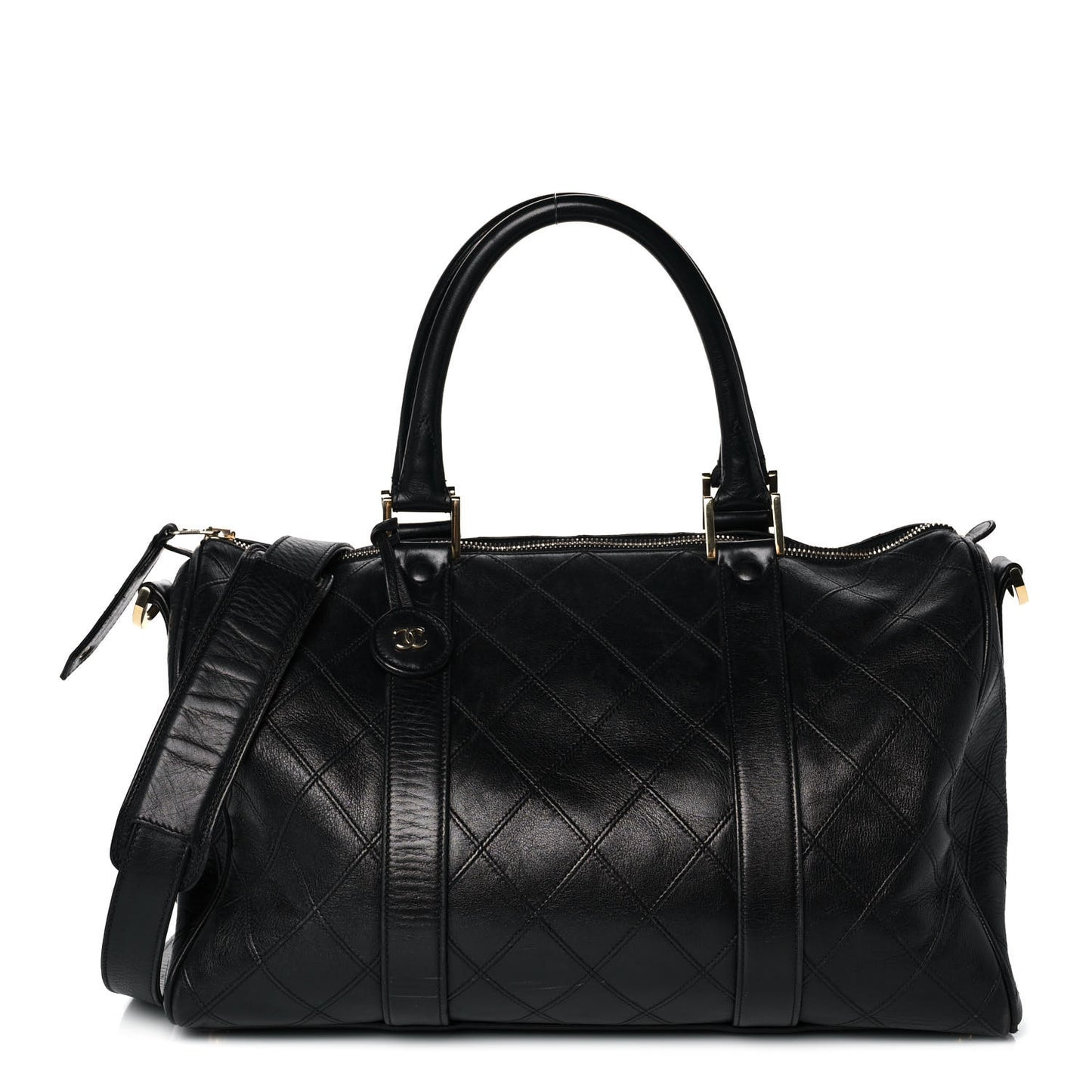 Calfskin Stitched CC Boston Black