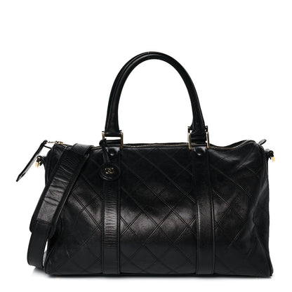 Chanel Calfskin Stitched CC Boston Black 1 of 16