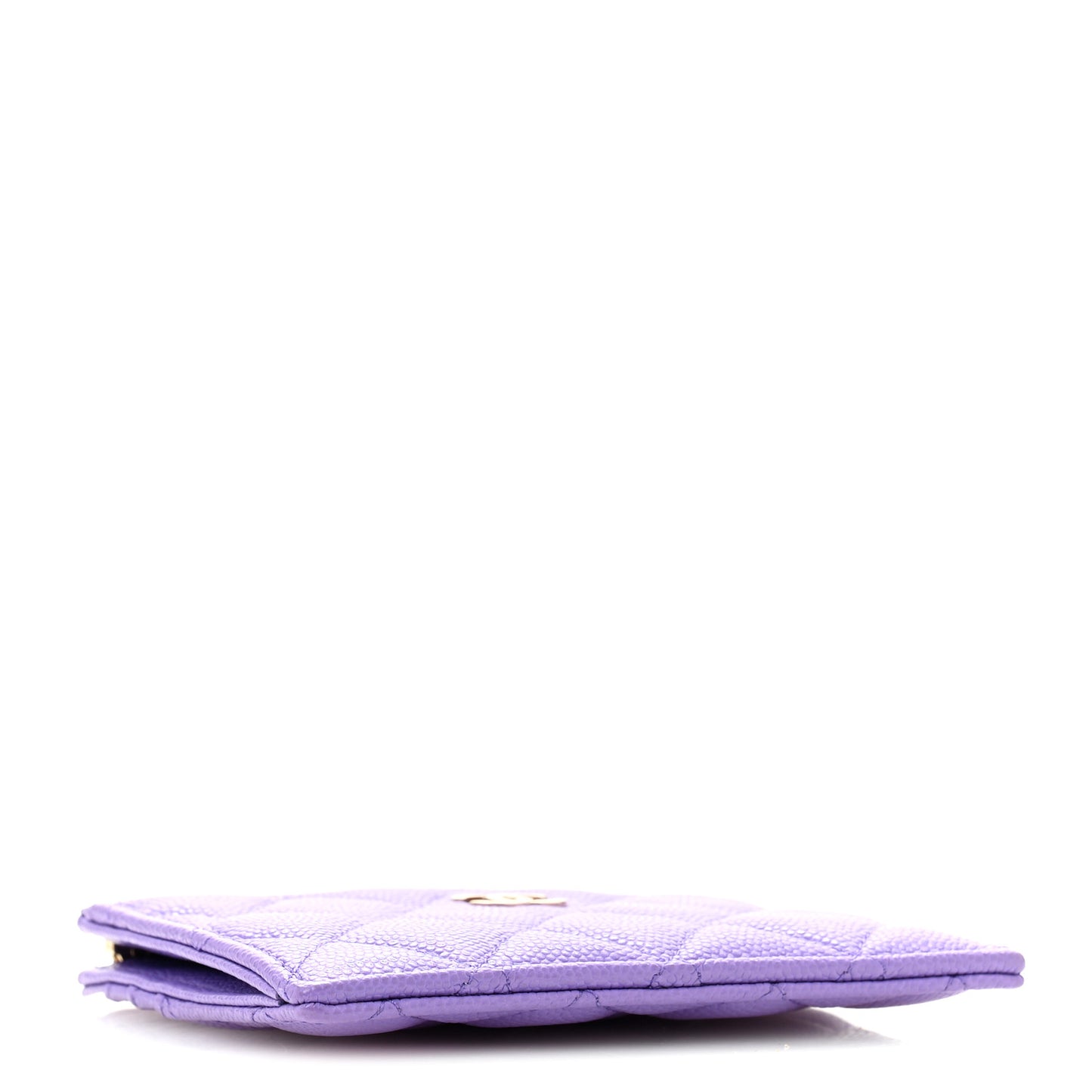Caviar Quilted CC Zip Card Holder Purple