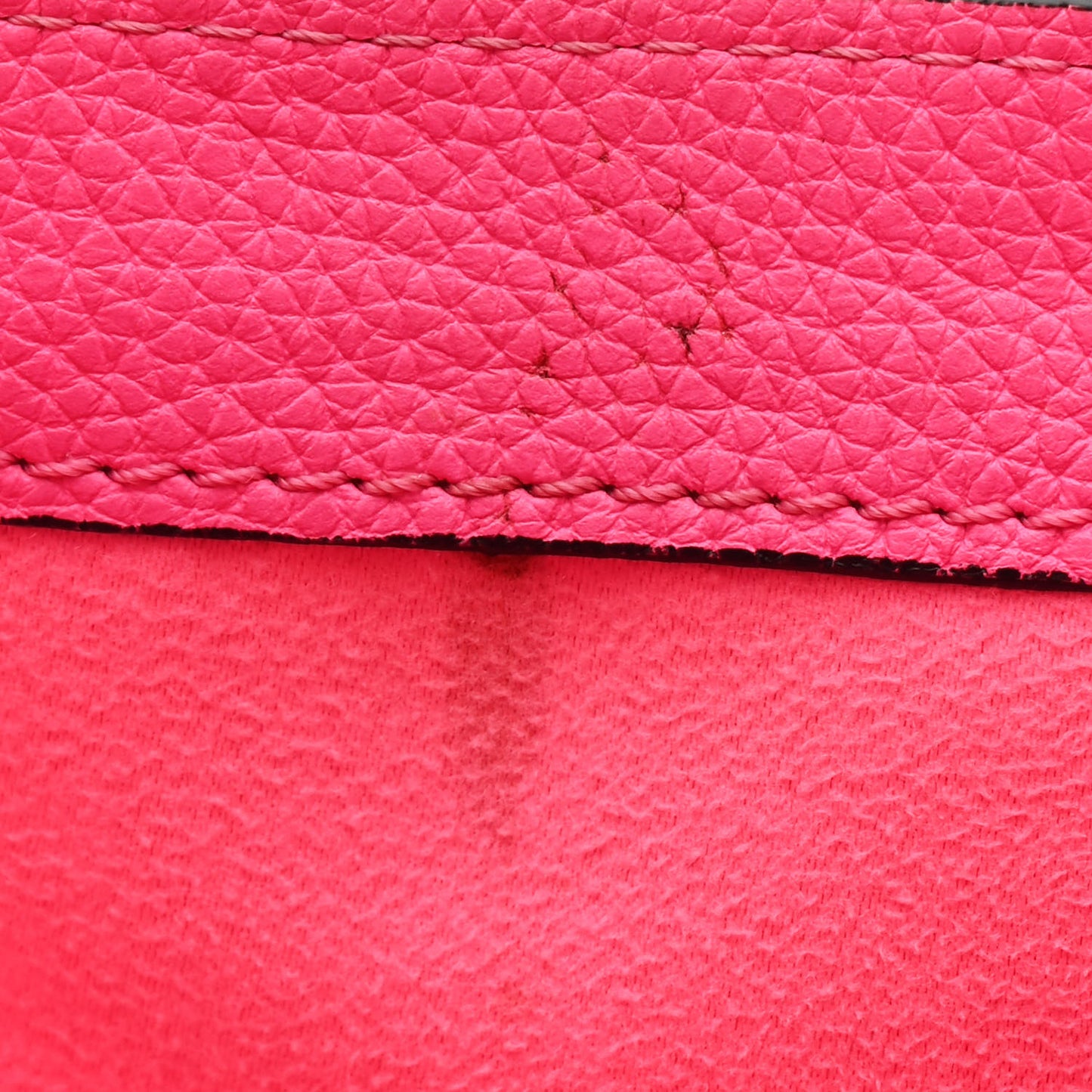 Drummed Calfskin Mini Luggage Fluo Pink