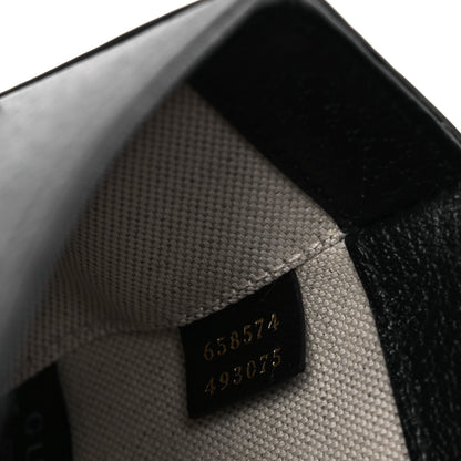 Gucci X ADIDAS Textured Dollar Calfskin Web Trefoil Mini Horsebit 1955 Shoulder Bag Black Off White 7 of 11